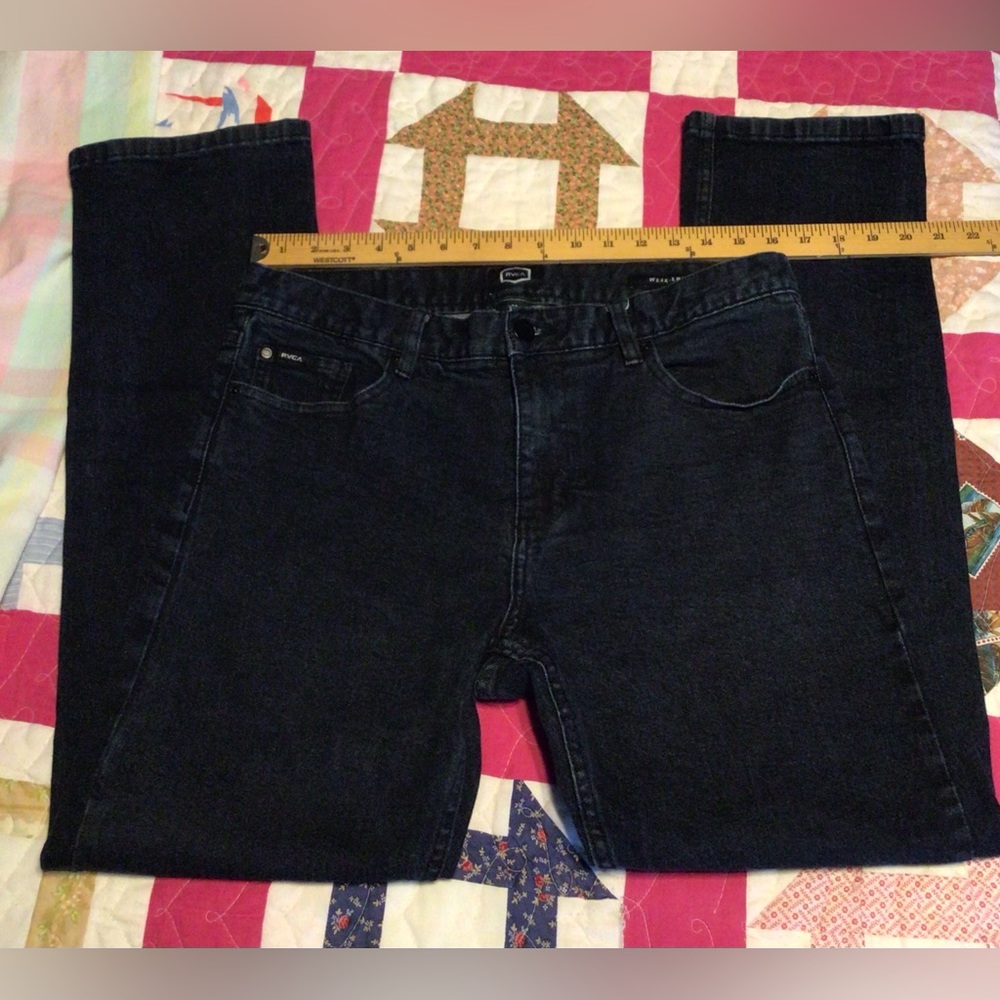 RVCA dark blue jeans.